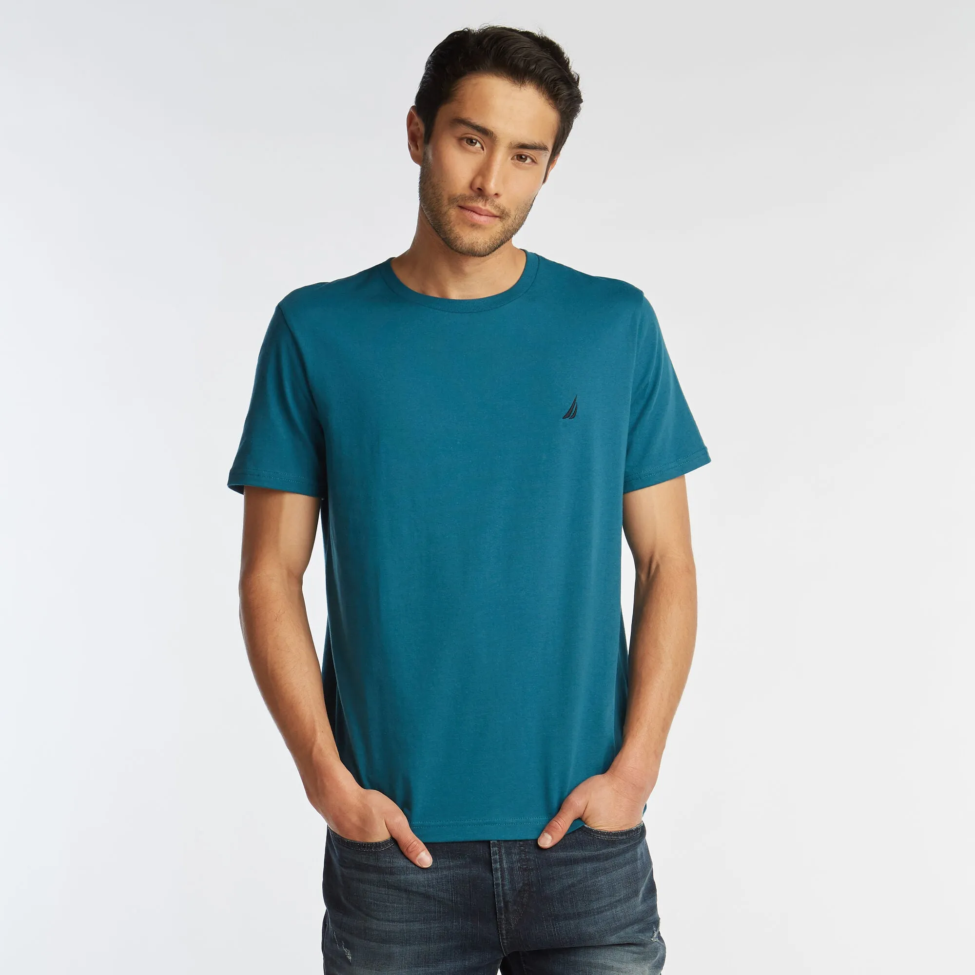 Nautica Mens Solid Crewneck T-Shirt