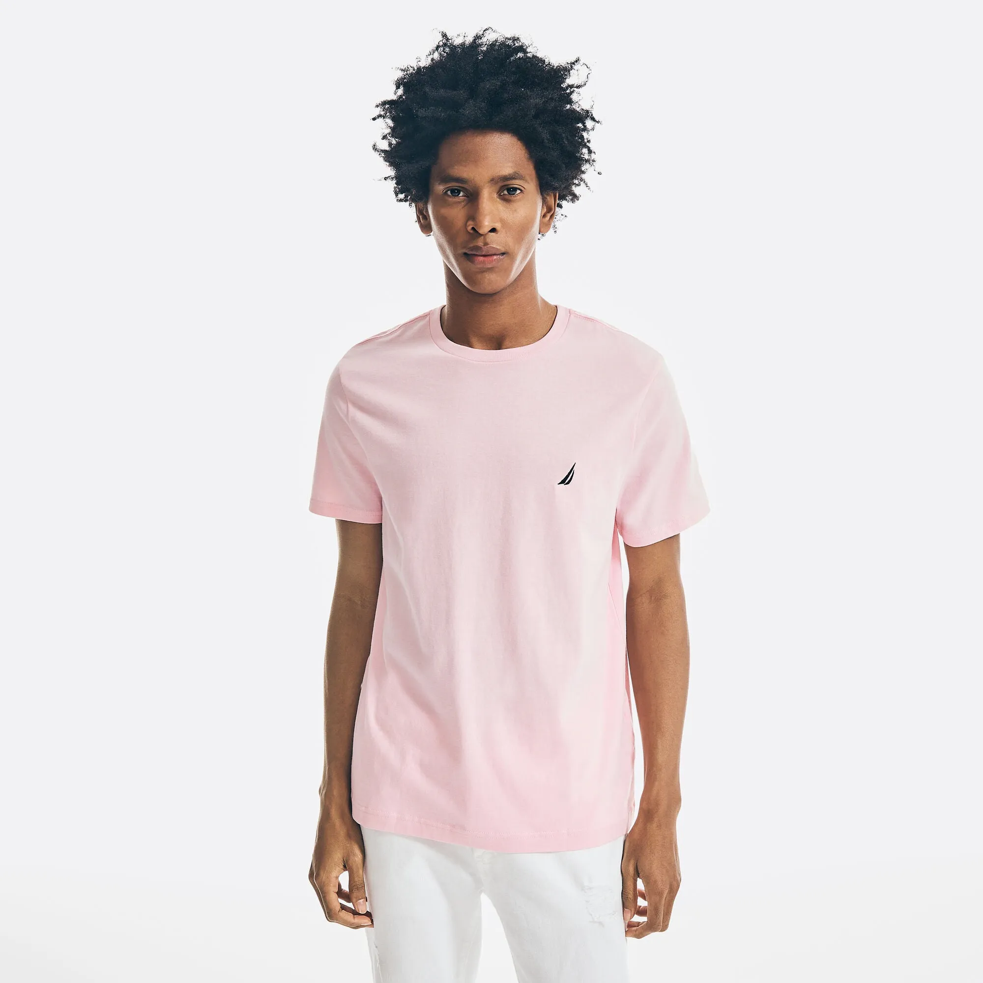 Nautica Mens Solid Crewneck T-Shirt