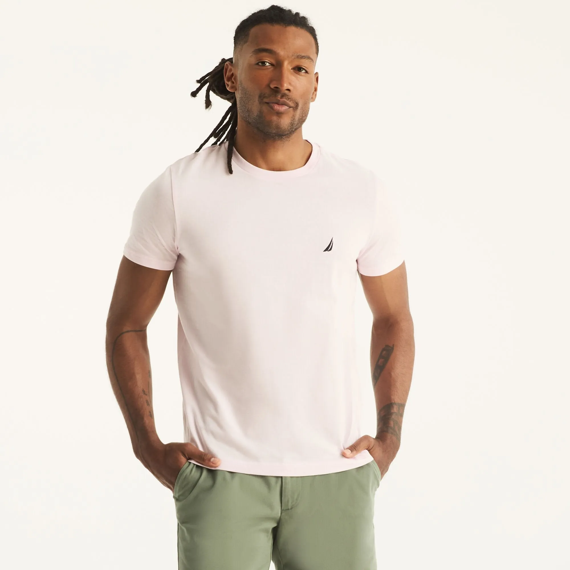 Nautica Mens Solid Crewneck T-Shirt