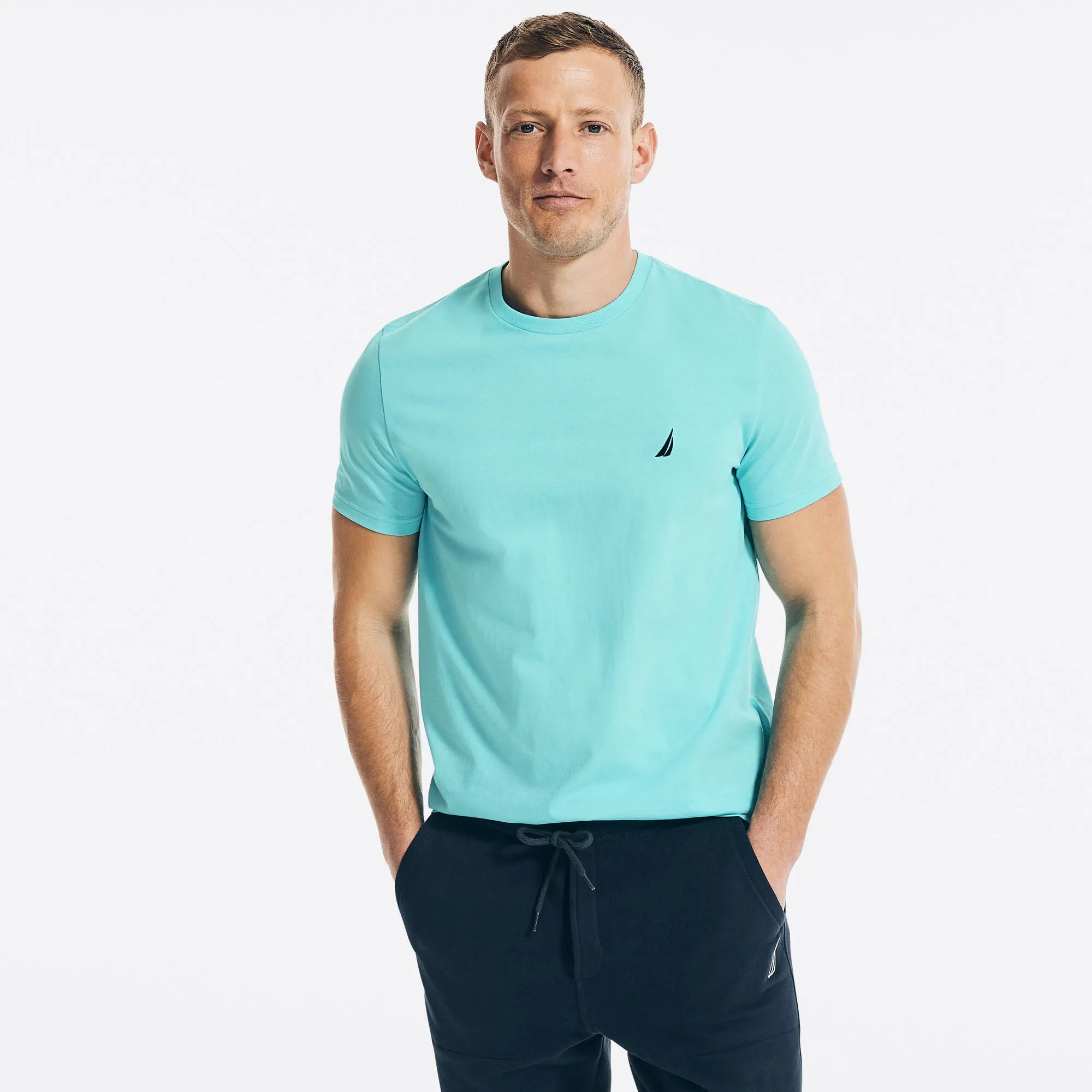 Nautica Mens Solid Crewneck T-Shirt
