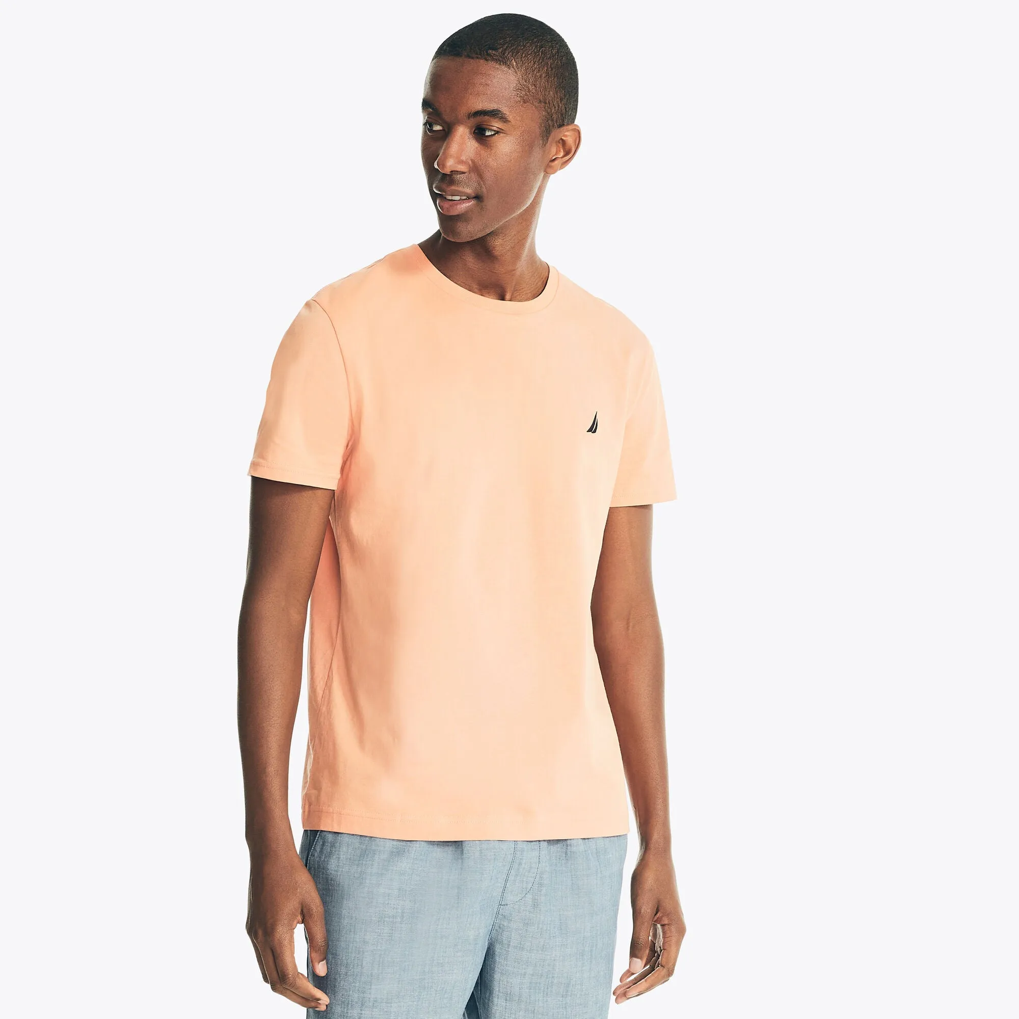 Nautica Mens Solid Crewneck T-Shirt
