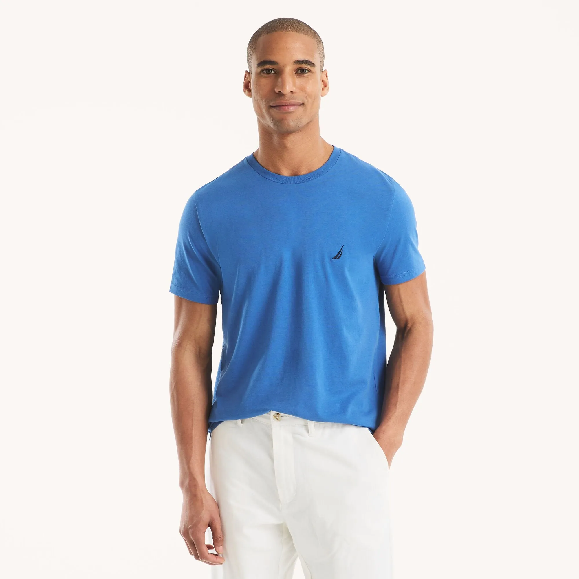 Nautica Mens Solid Crewneck T-Shirt