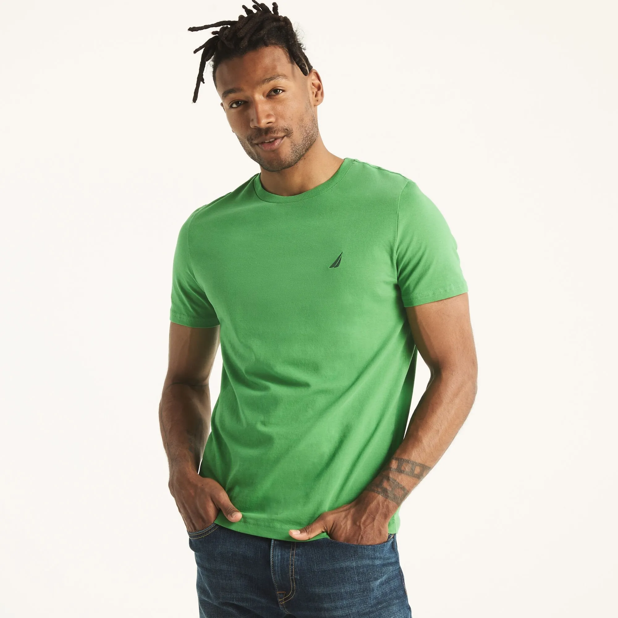 Nautica Mens Solid Crewneck T-Shirt