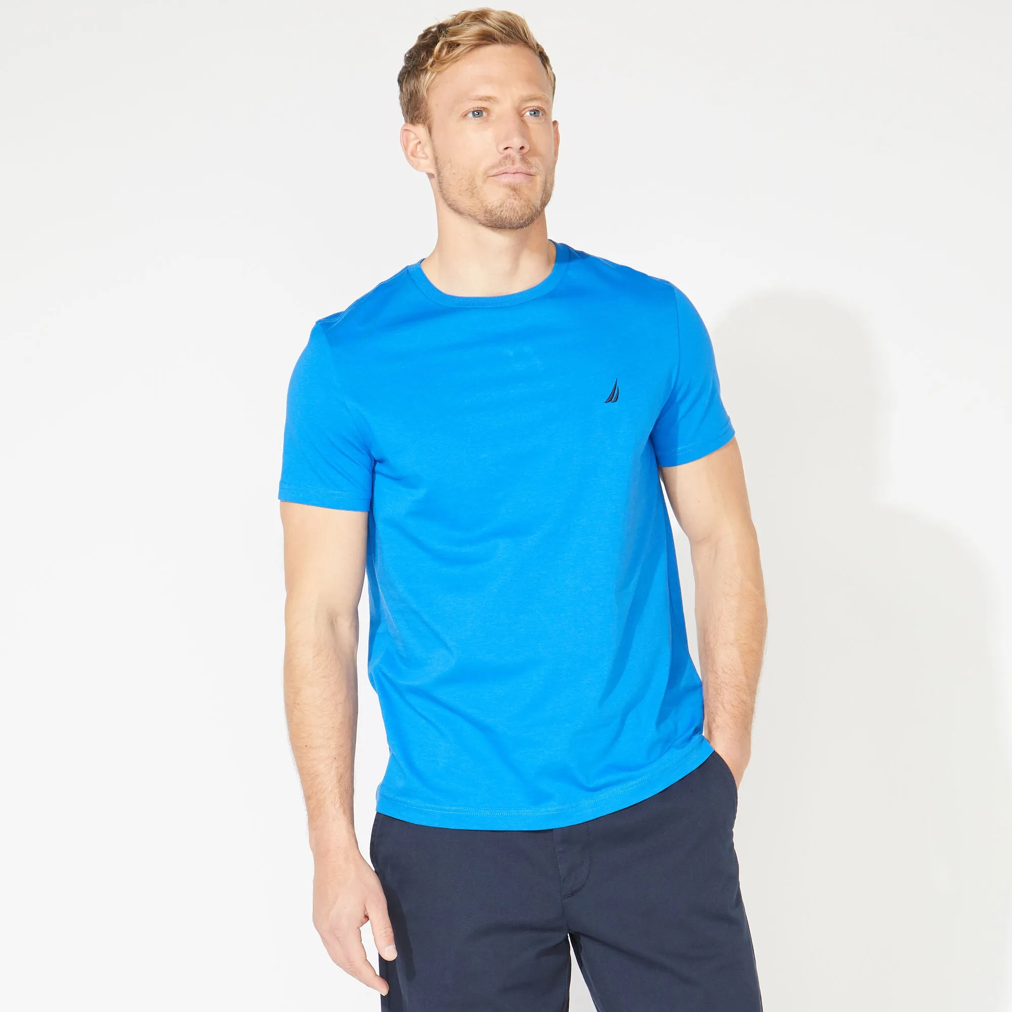 Nautica Mens Solid Crewneck T-Shirt