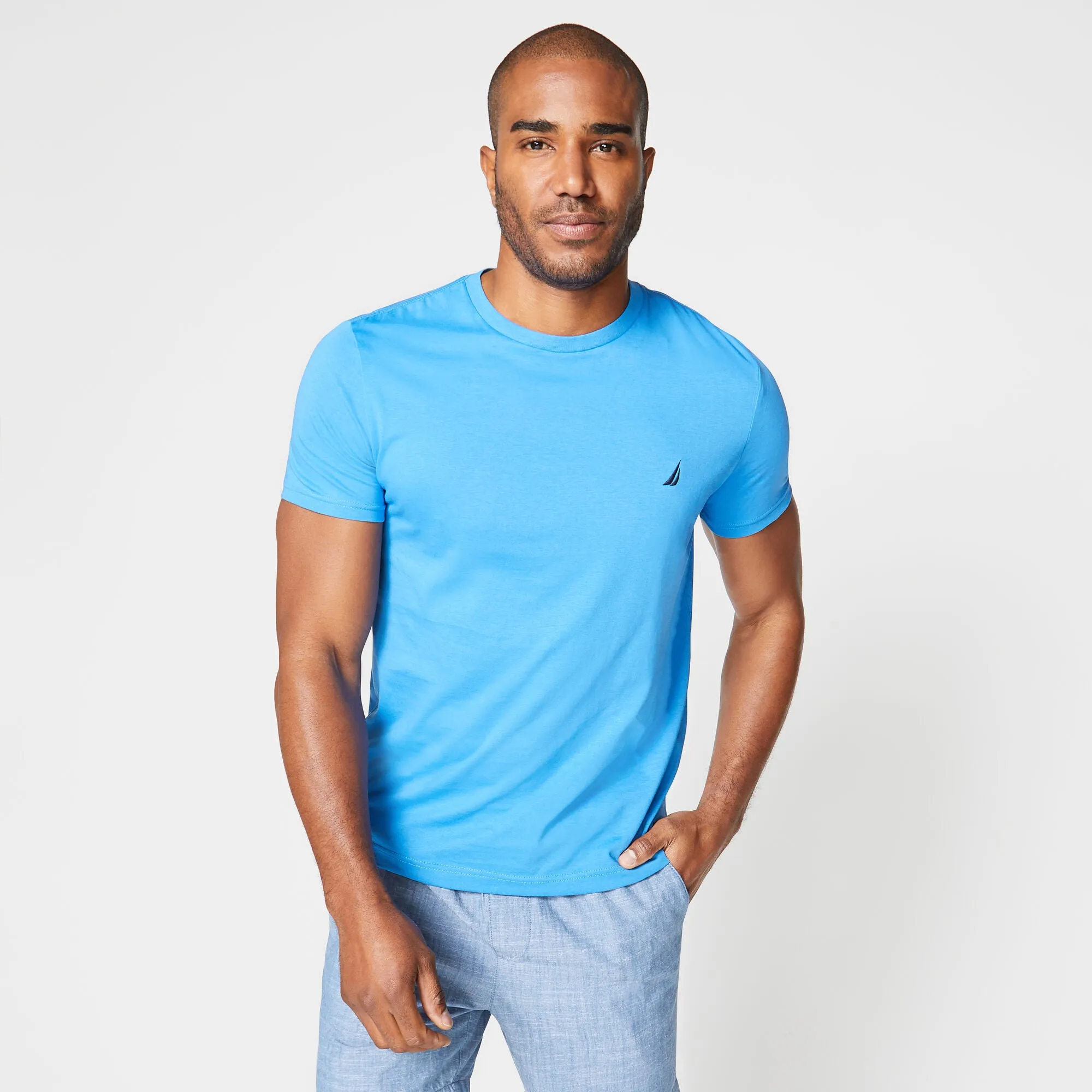 Nautica Mens Solid Crewneck T-Shirt