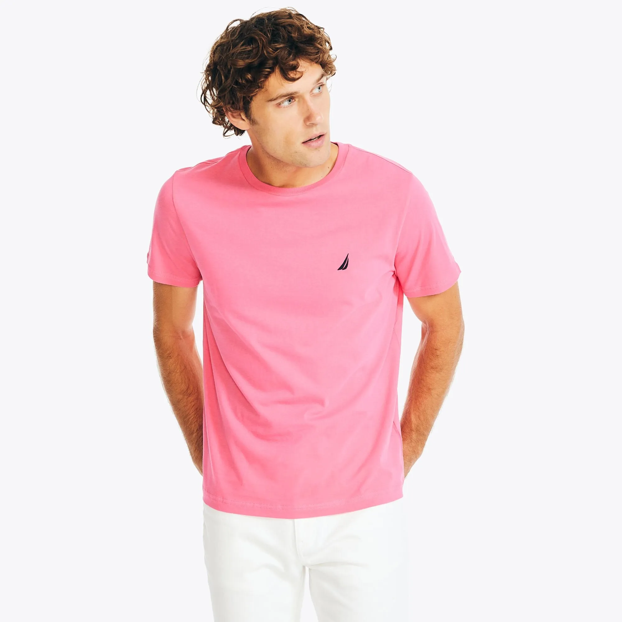 Nautica Mens Solid Crewneck T-Shirt