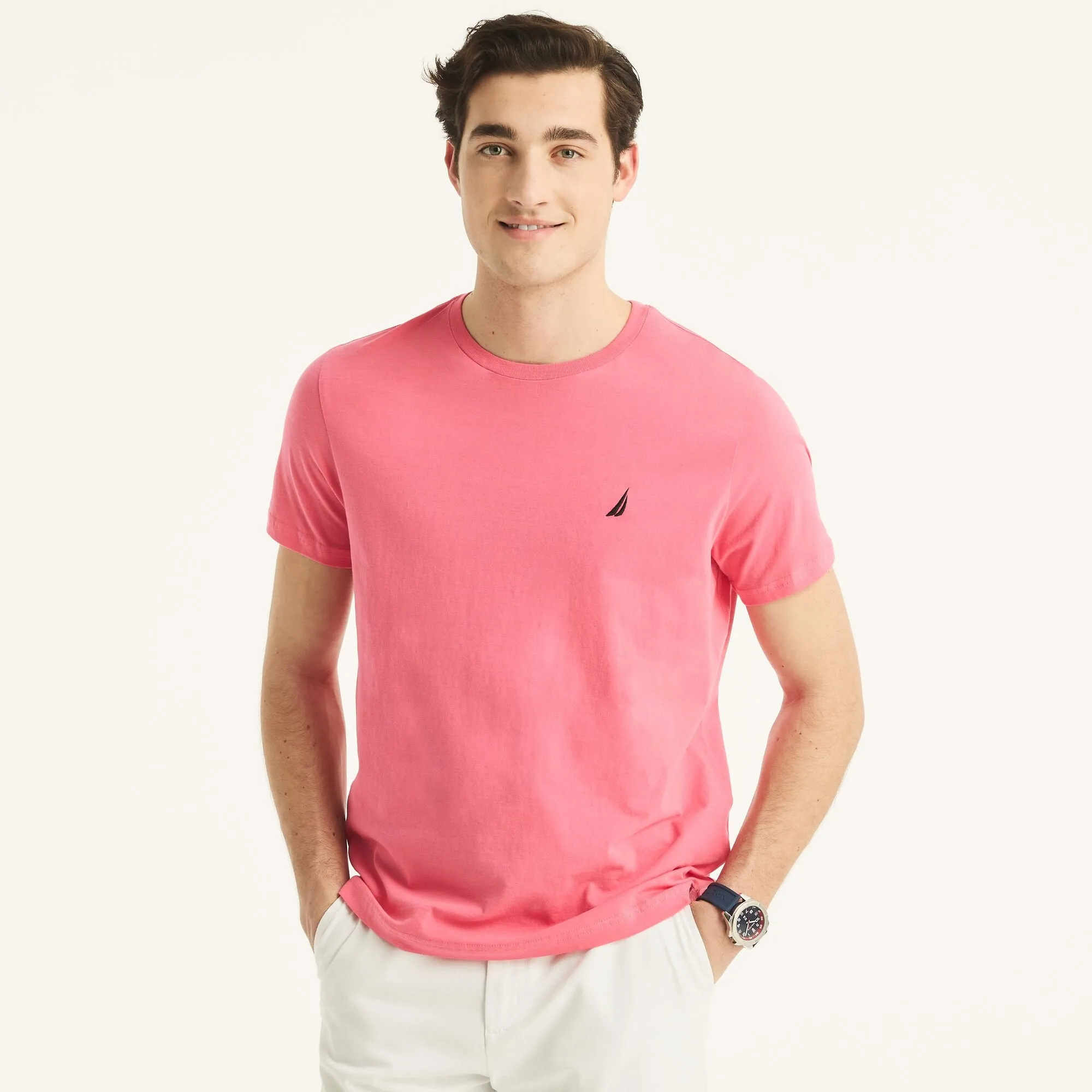 Nautica Mens Solid Crewneck T-Shirt