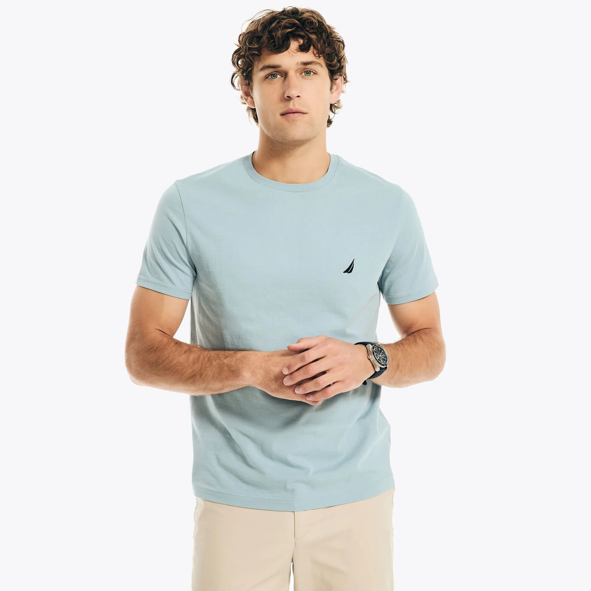 Nautica Mens Solid Crewneck T-Shirt