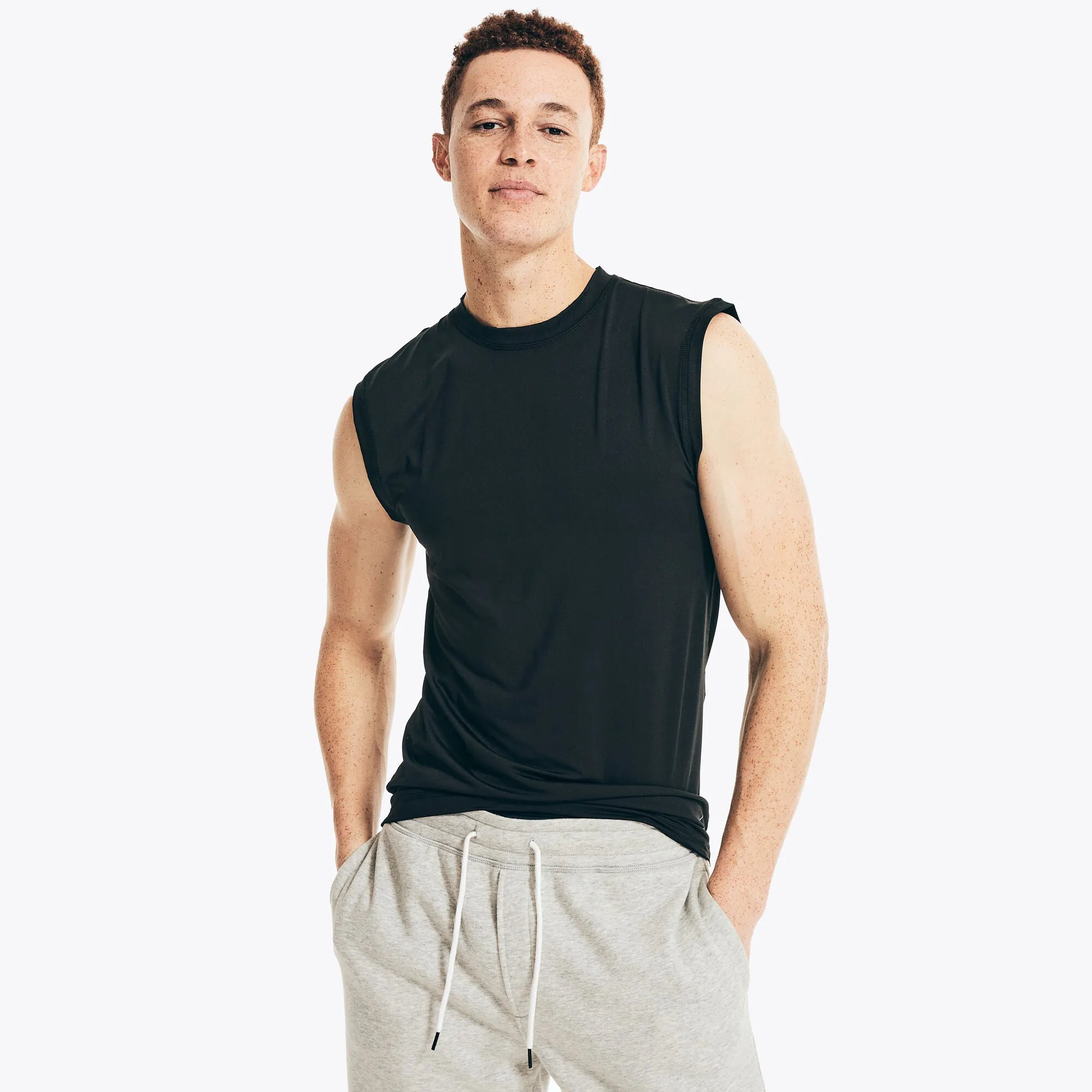 Nautica Mens Solid Muscle Tank