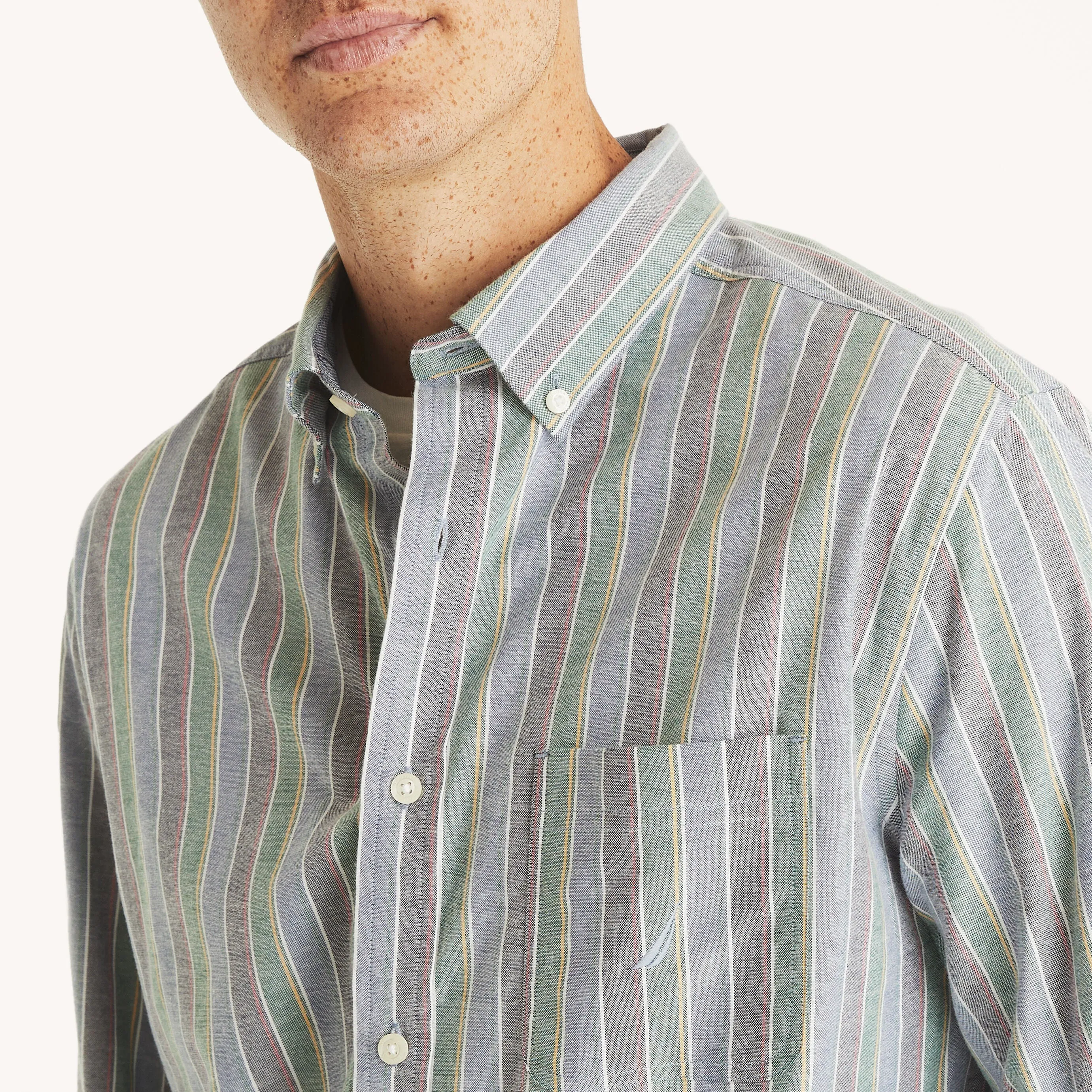 Nautica Mens Striped Oxford Shirt