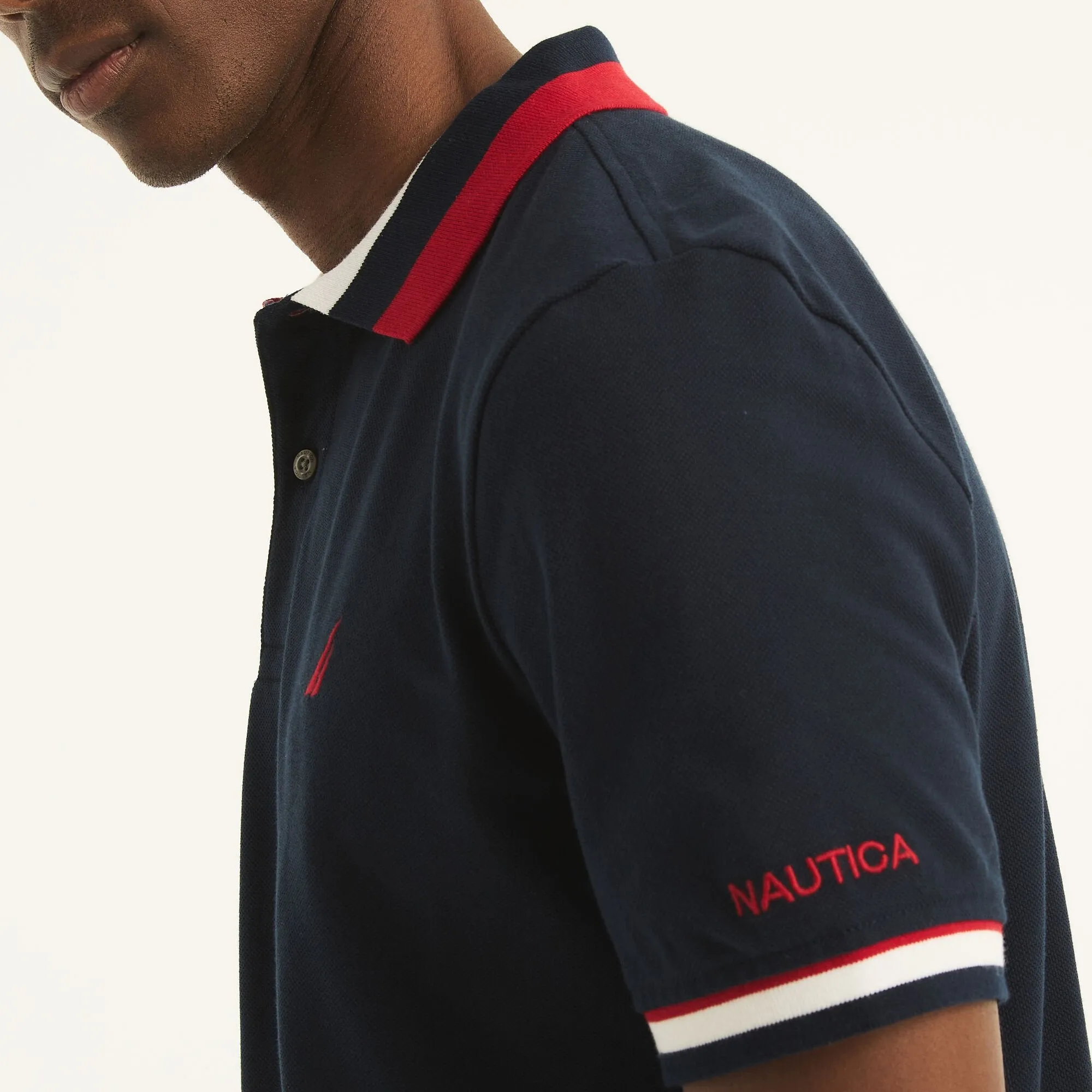 Nautica Mens Sustainably Crafted Classic Fit Deck Polo