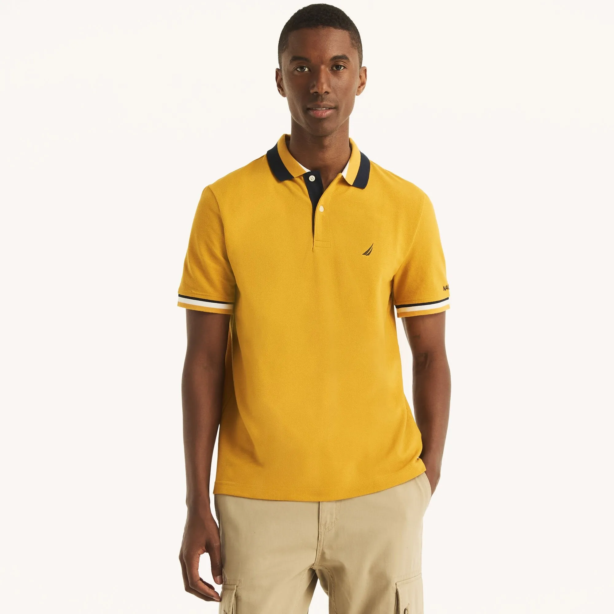 Nautica Mens Sustainably Crafted Classic Fit Deck Polo