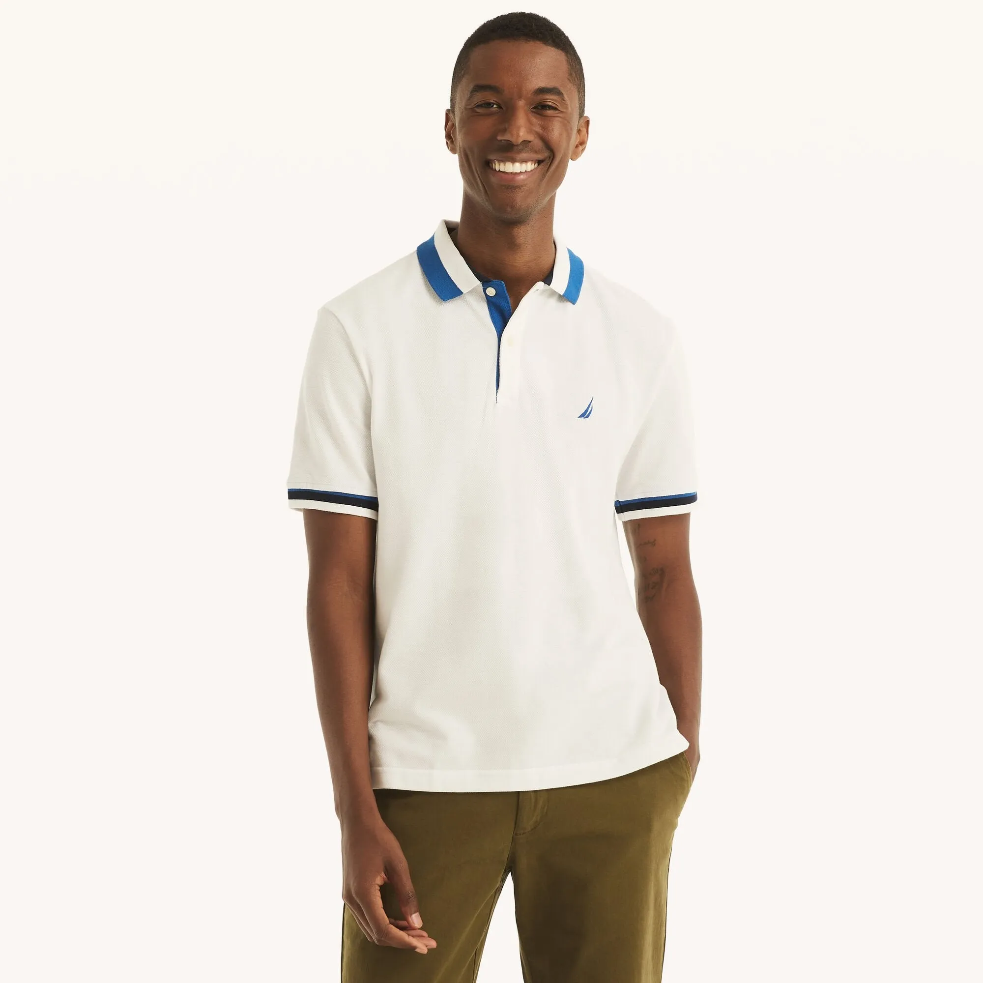 Nautica Mens Sustainably Crafted Classic Fit Deck Polo