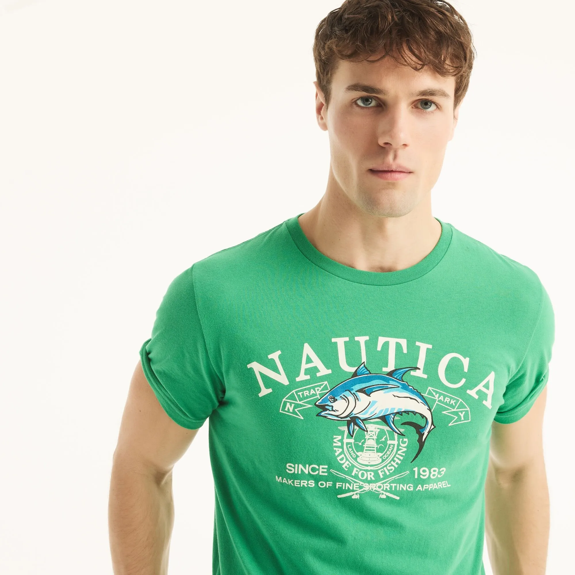 Nautica Mens Sustainably Crafted Made For Fishing Graphic T-Shirt