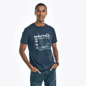 Nautica Mens Sustainably Crafted Nautica Sailing Club Graphic T-Shirt