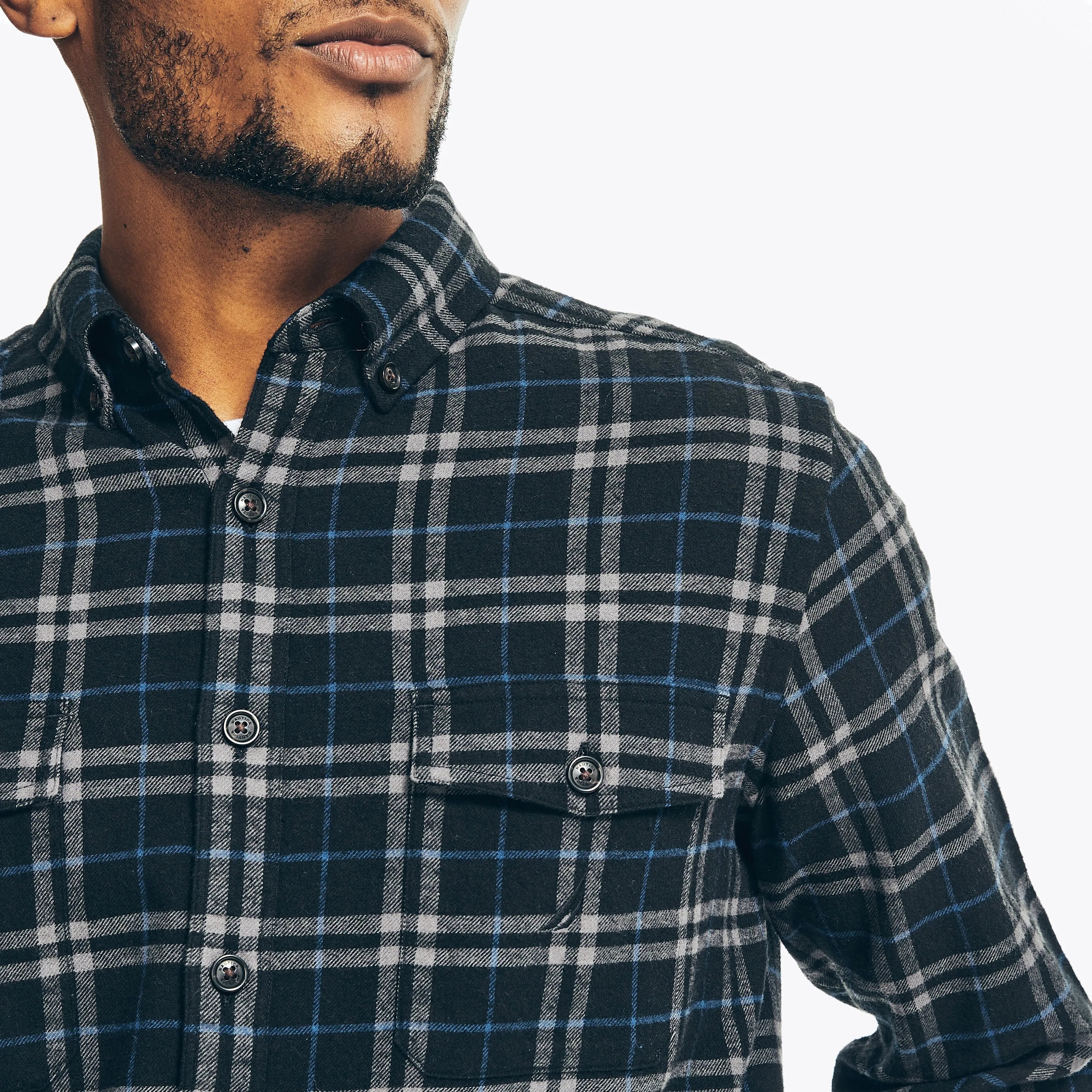 Nautica Mens Sustainably Crafted Plaid Flannel Shirt