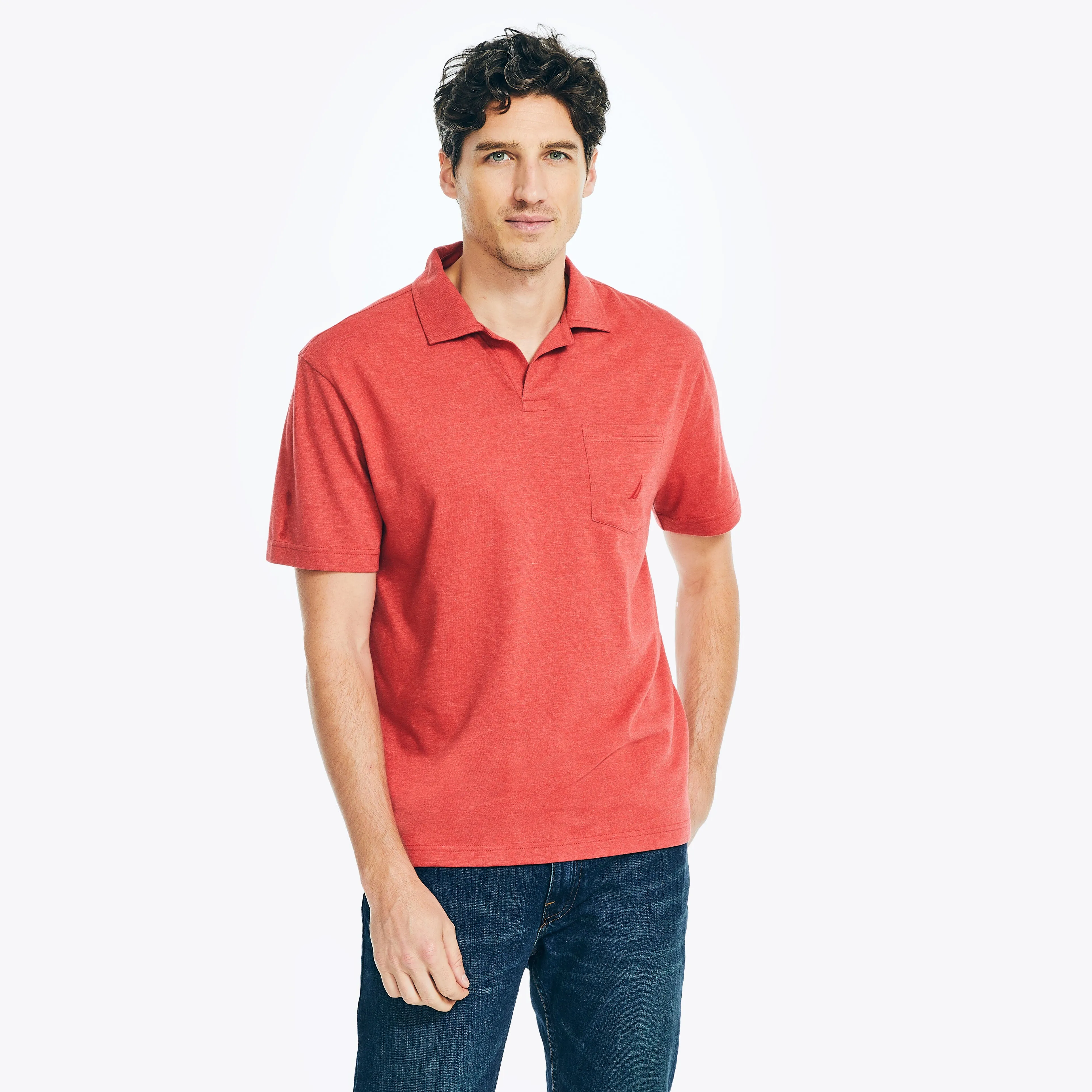 Nautica Mens Sustainably Crafted Relaxed Fit Polo
