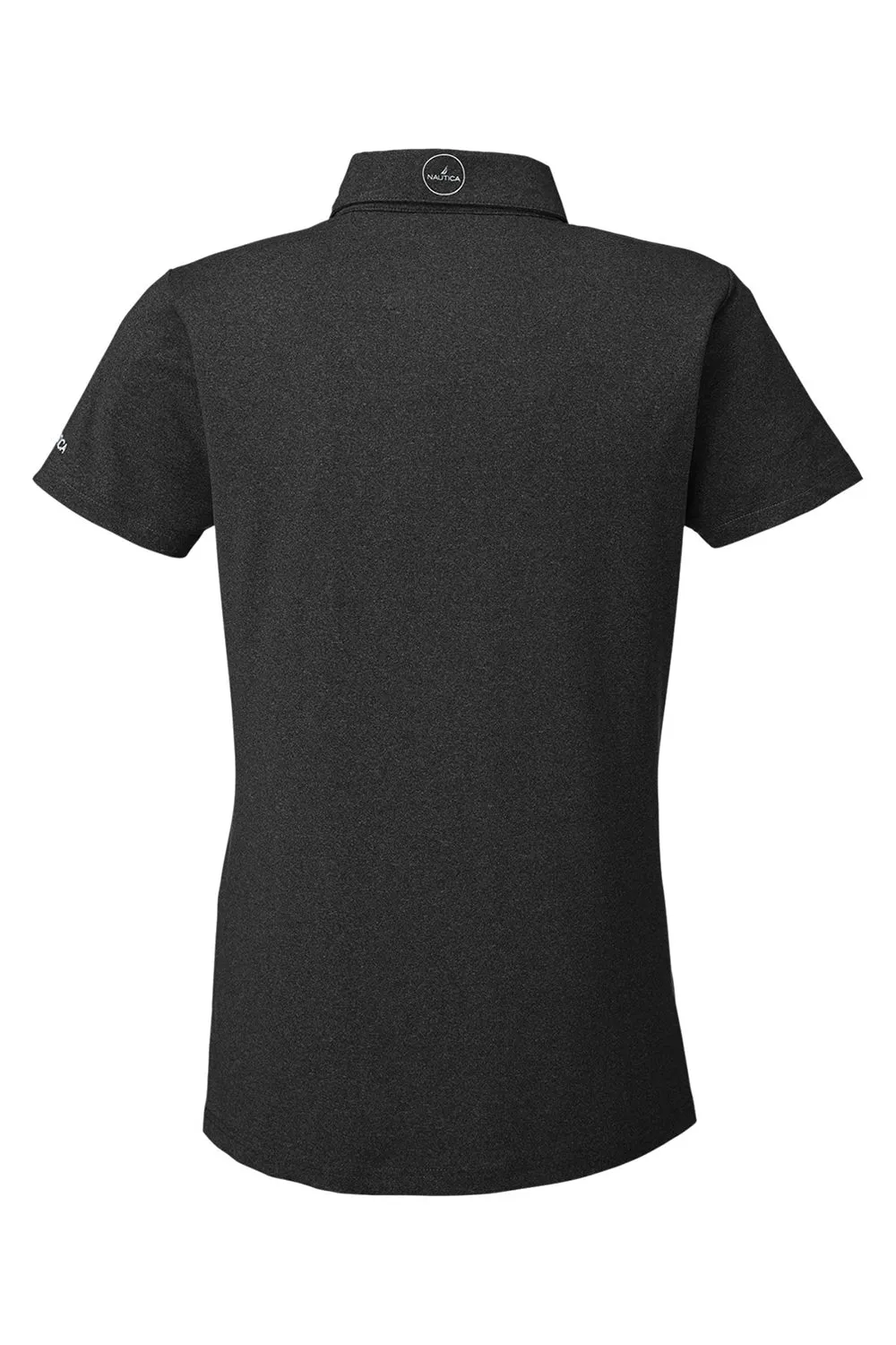 Nautica Womens Saltwater UPF 40  Short Sleeve Polo Shirt - Onyx Black