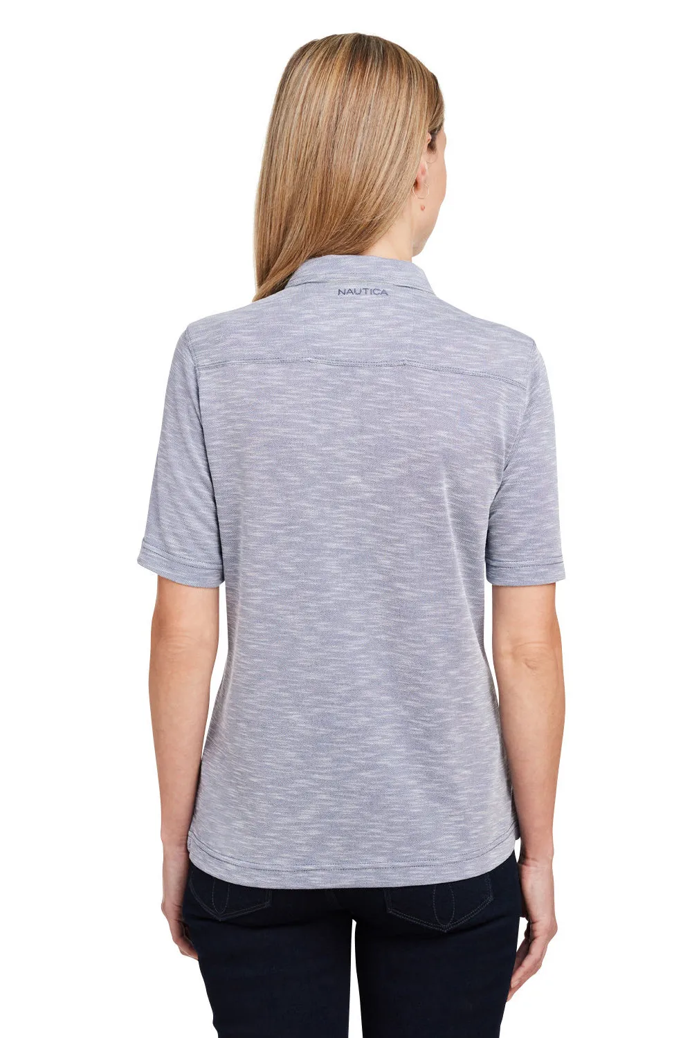 Nautica Womens Sun Surfer Short Sleeve Polo Shirt - Vintage Pebble Grey