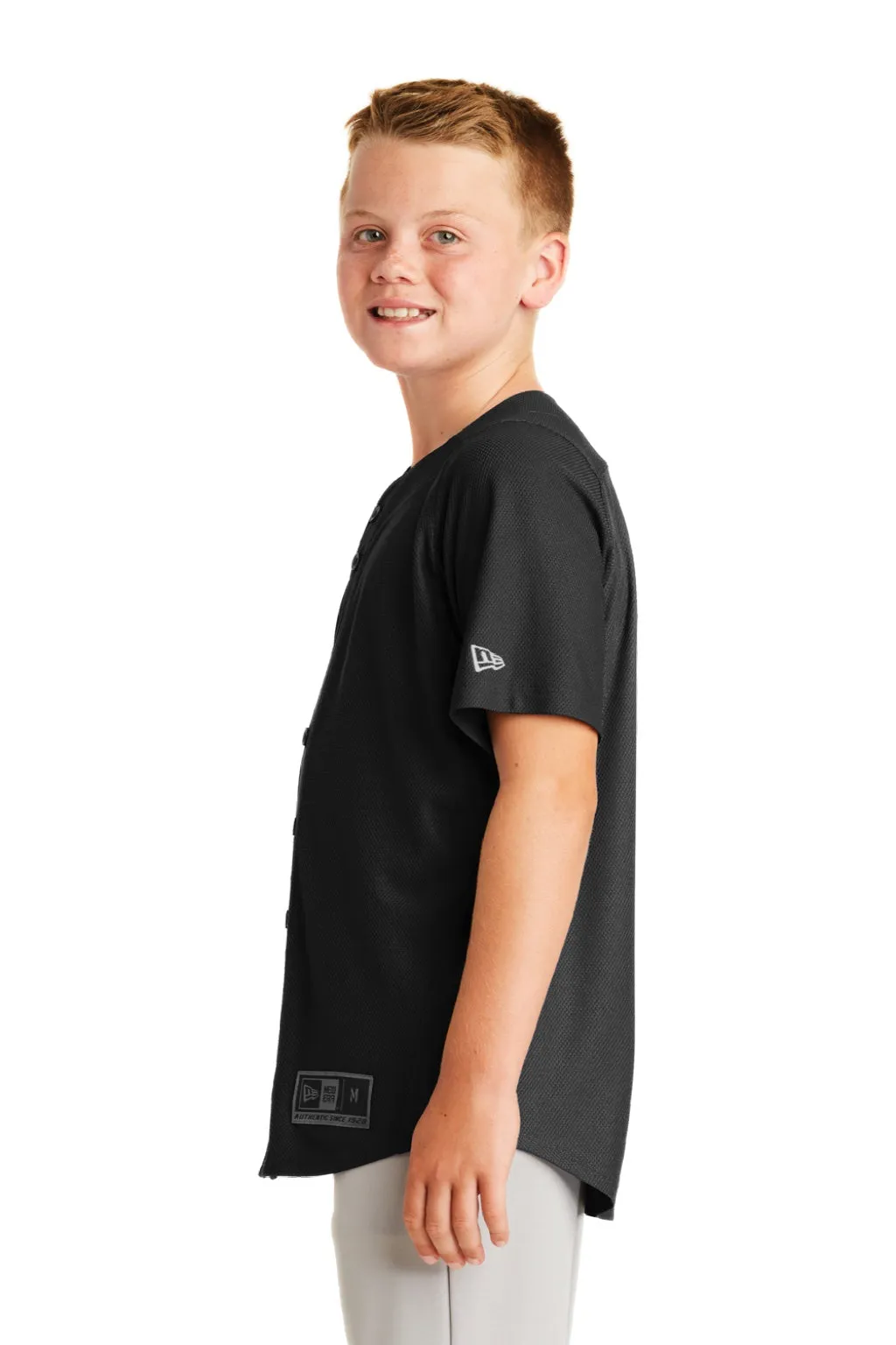 New Era Youth Diamond Era Moisture Wicking Short Sleeve Jersey - Black