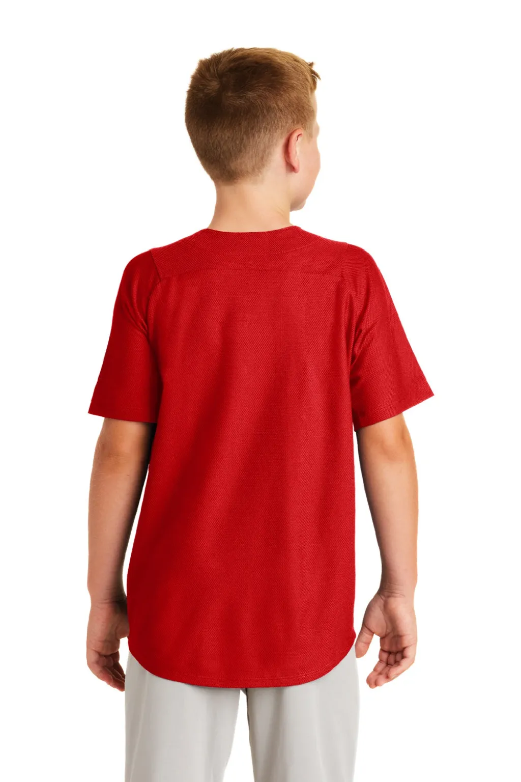 New Era Youth Diamond Era Moisture Wicking Short Sleeve Jersey - Scarlet Red