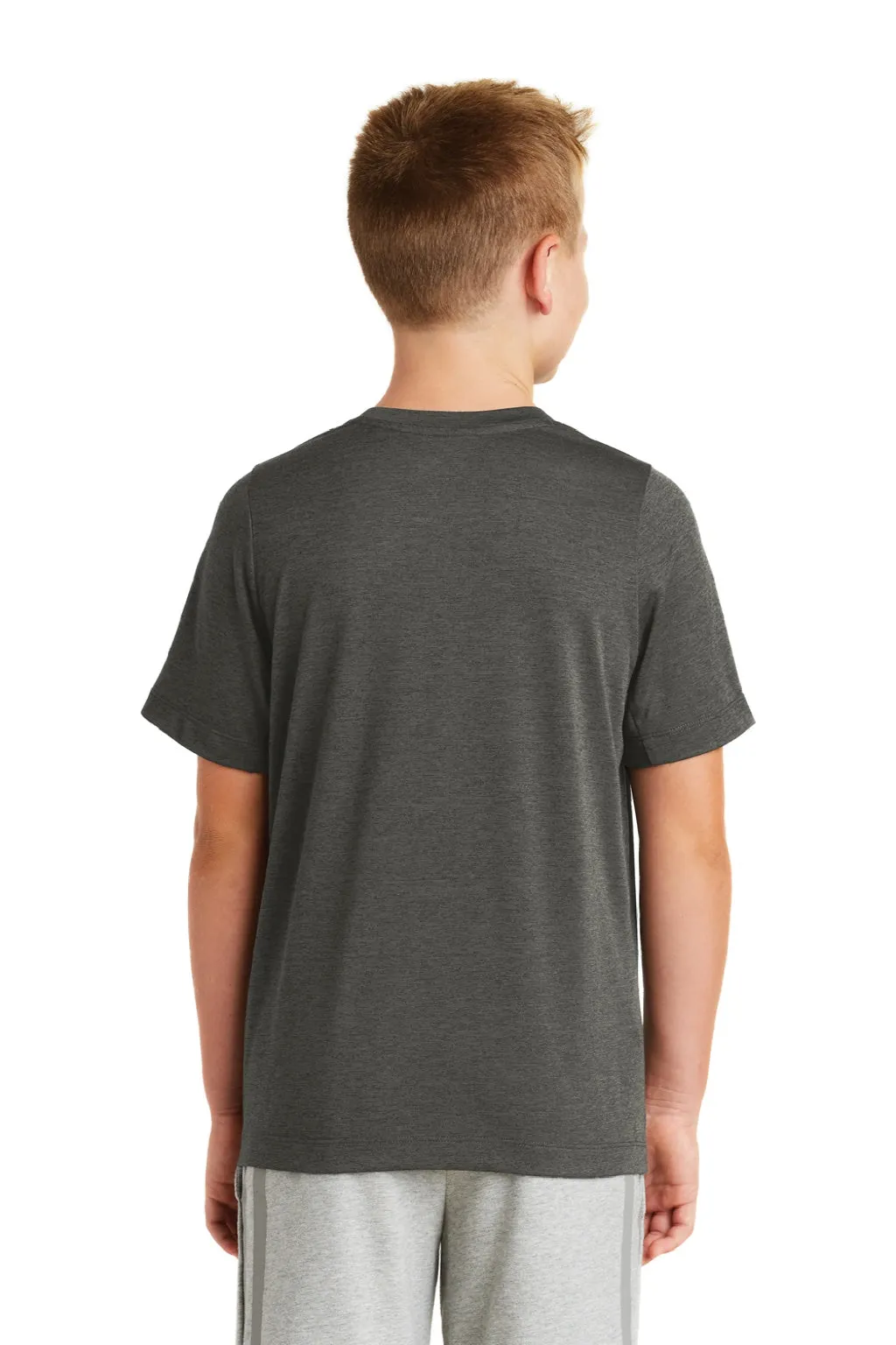 New Era Youth Series Performance Jersey Moisture Wicking Short Sleeve Crewneck T-Shirt - Graphite Grey