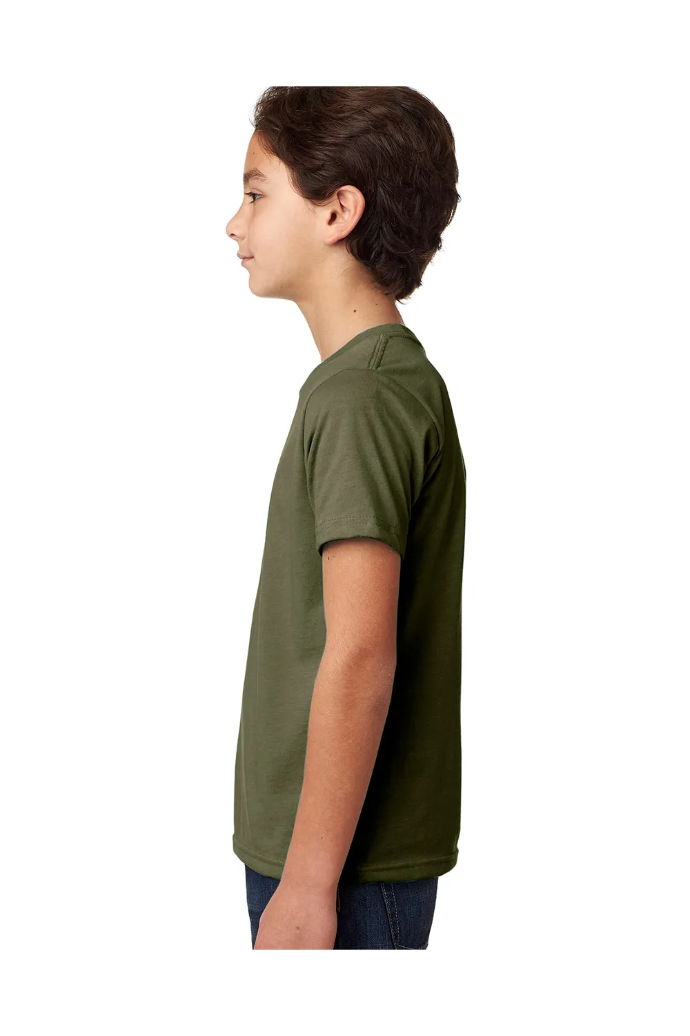 Next Level Youth CVC Jersey Short Sleeve Crewneck T-Shirt - Military Green