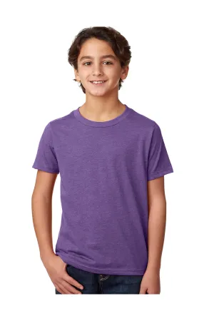 Next Level Youth CVC Jersey Short Sleeve Crewneck T-Shirt - Purple Rush