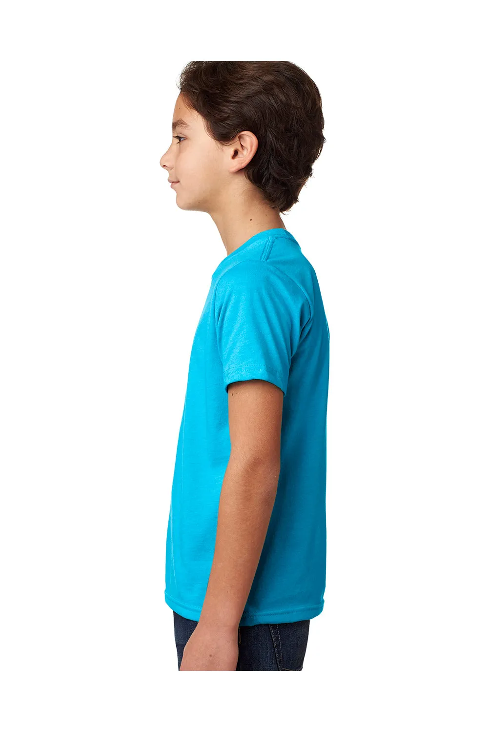Next Level Youth CVC Jersey Short Sleeve Crewneck T-Shirt - Turquoise Blue