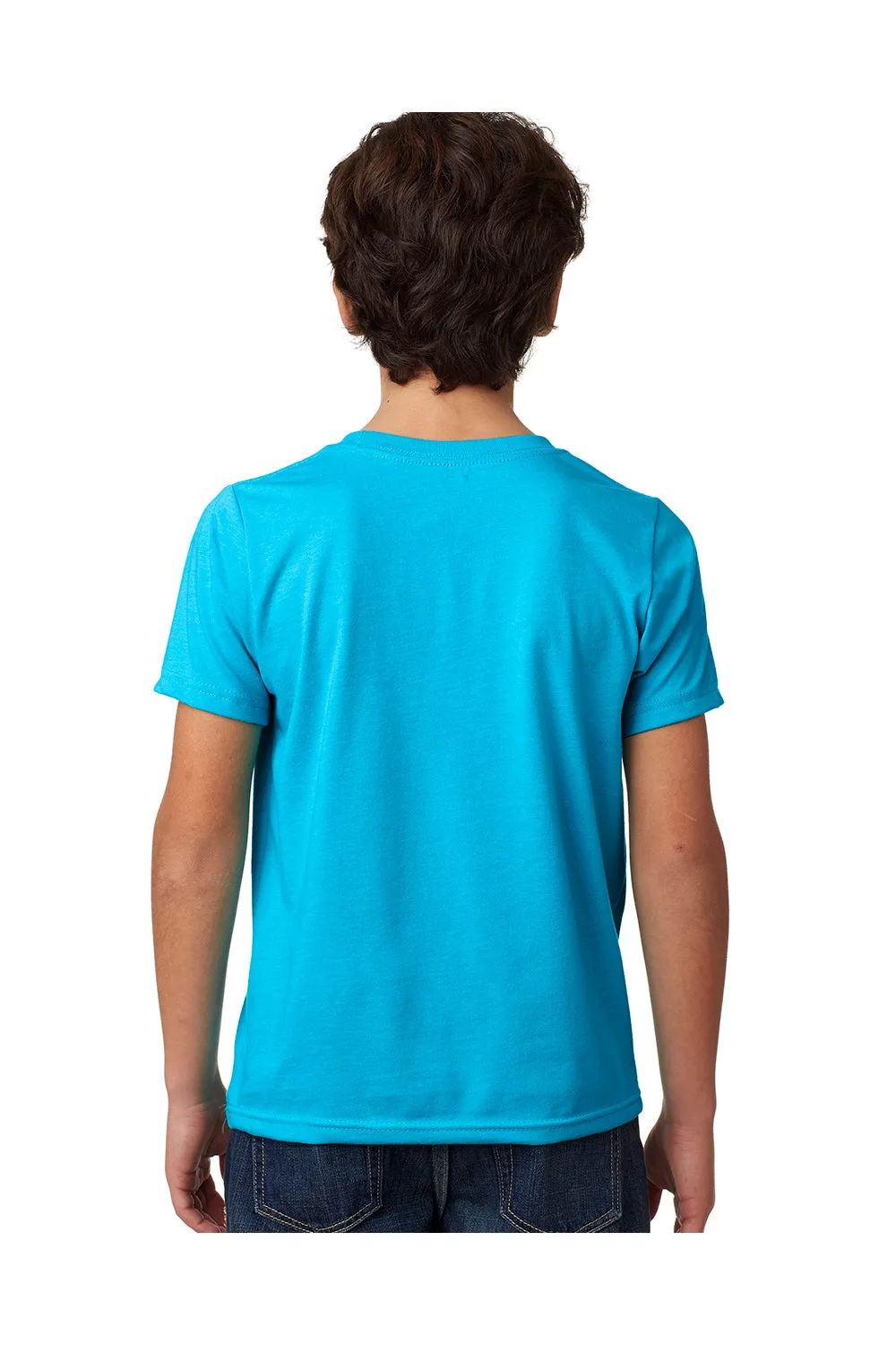 Next Level Youth CVC Jersey Short Sleeve Crewneck T-Shirt - Turquoise Blue