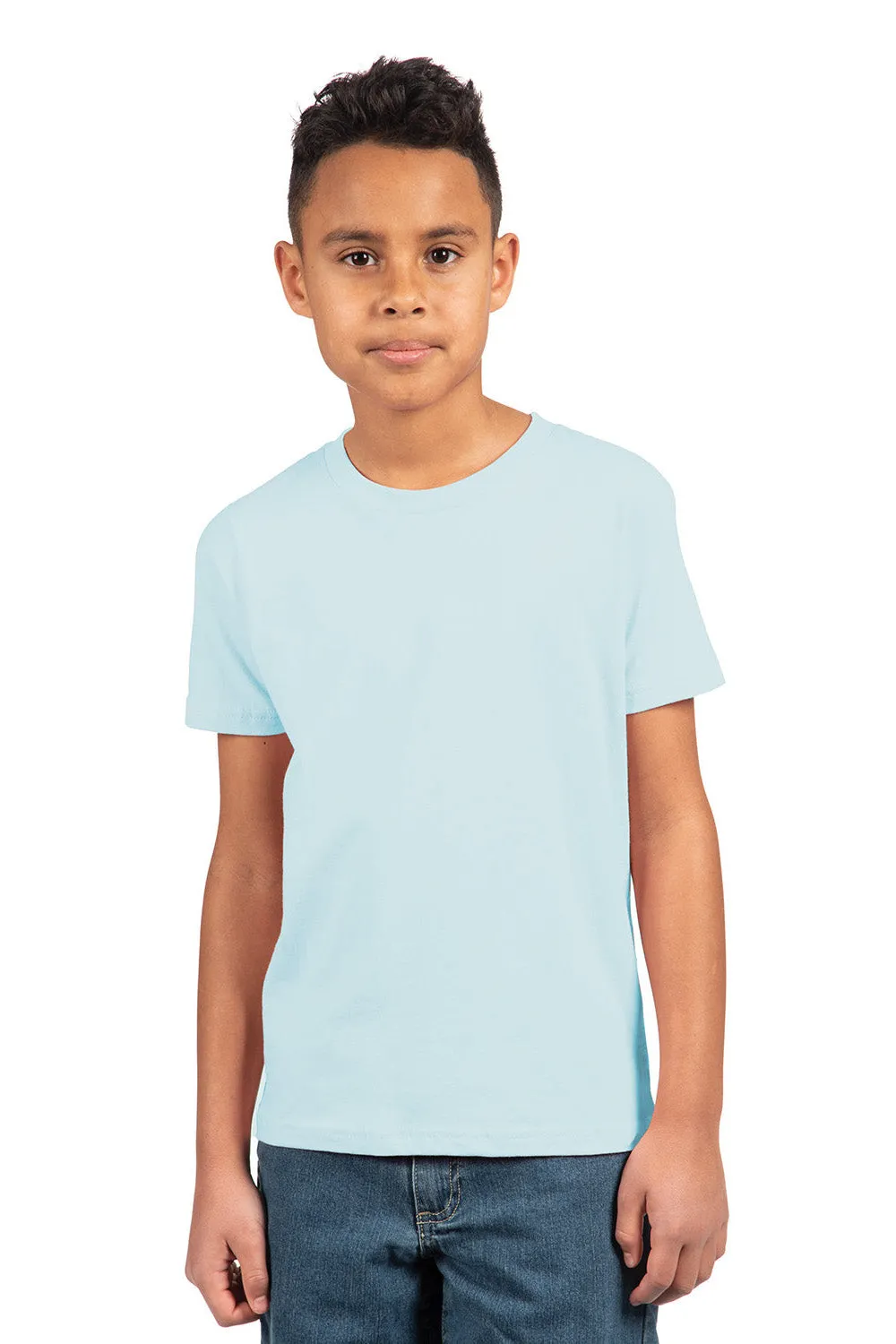 Next Level Youth Fine Jersey Short Sleeve Crewneck T-Shirt - Light Blue