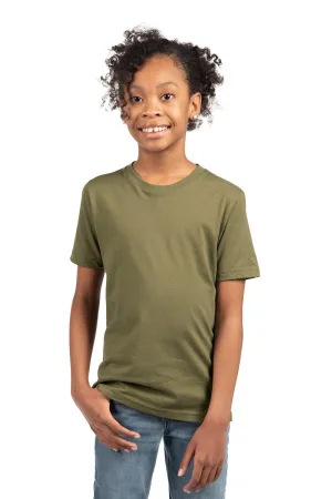 Next Level Youth Fine Jersey Short Sleeve Crewneck T-Shirt - Military Green