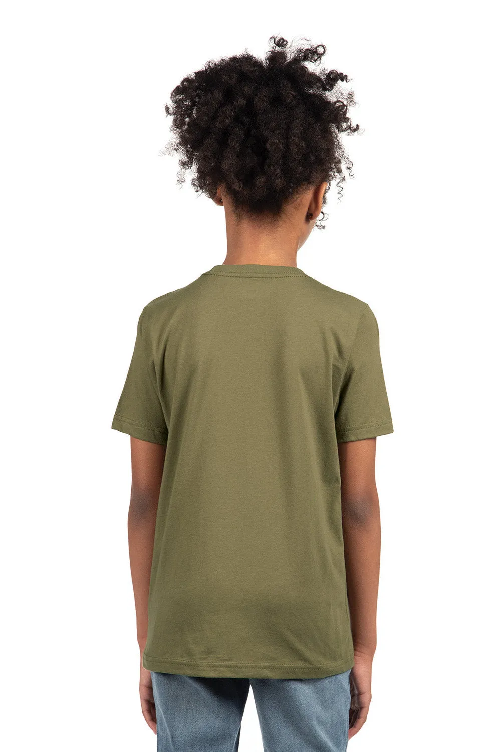 Next Level Youth Fine Jersey Short Sleeve Crewneck T-Shirt - Military Green
