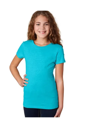Next Level Youth Princess CVC Jersey Short Sleeve Crewneck T-Shirt - Bondi Blue