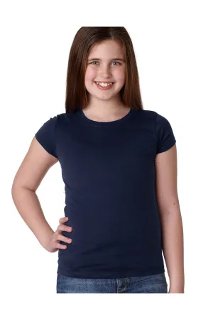 Next Level Youth Princess Fine Jersey Short Sleeve Crewneck T-Shirt - Midnight Navy Blue