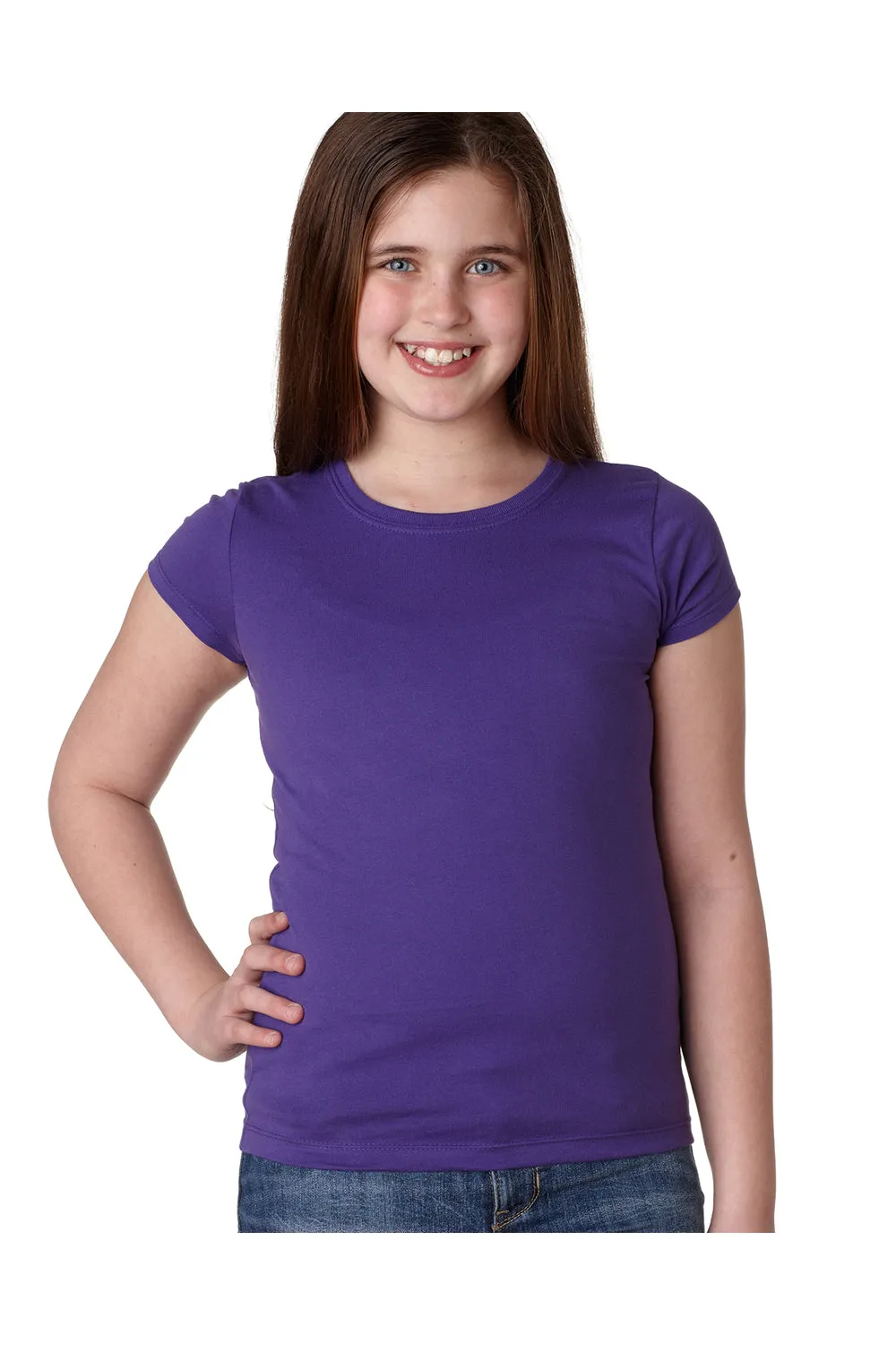 Next Level Youth Princess Fine Jersey Short Sleeve Crewneck T-Shirt - Purple Rush