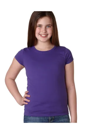 Next Level Youth Princess Fine Jersey Short Sleeve Crewneck T-Shirt - Purple Rush