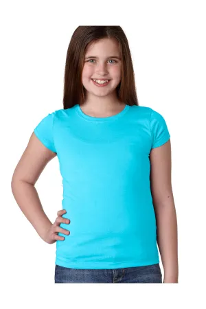 Next Level Youth Princess Fine Jersey Short Sleeve Crewneck T-Shirt - Tahiti Blue
