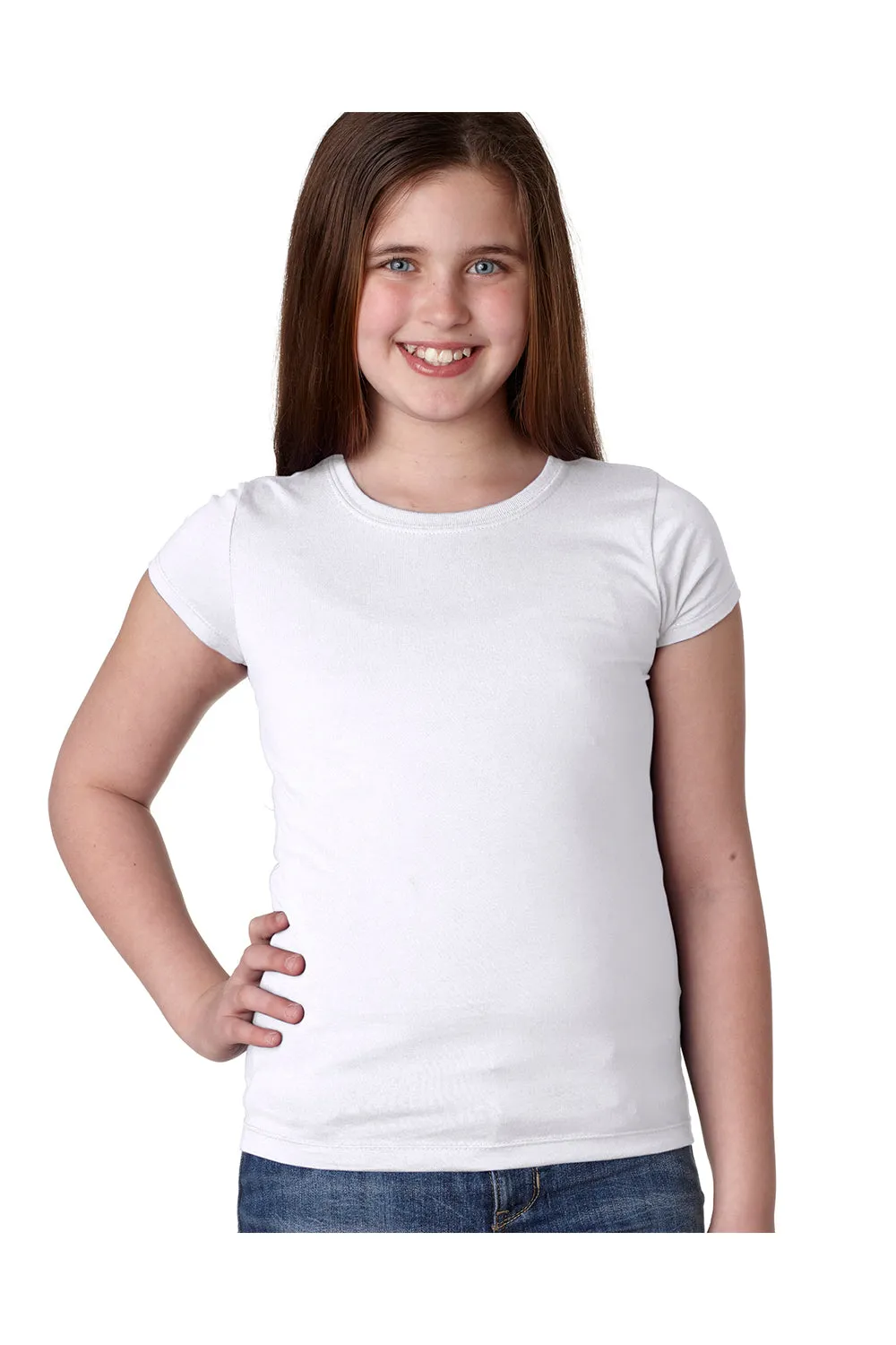 Next Level Youth Princess Fine Jersey Short Sleeve Crewneck T-Shirt - White
