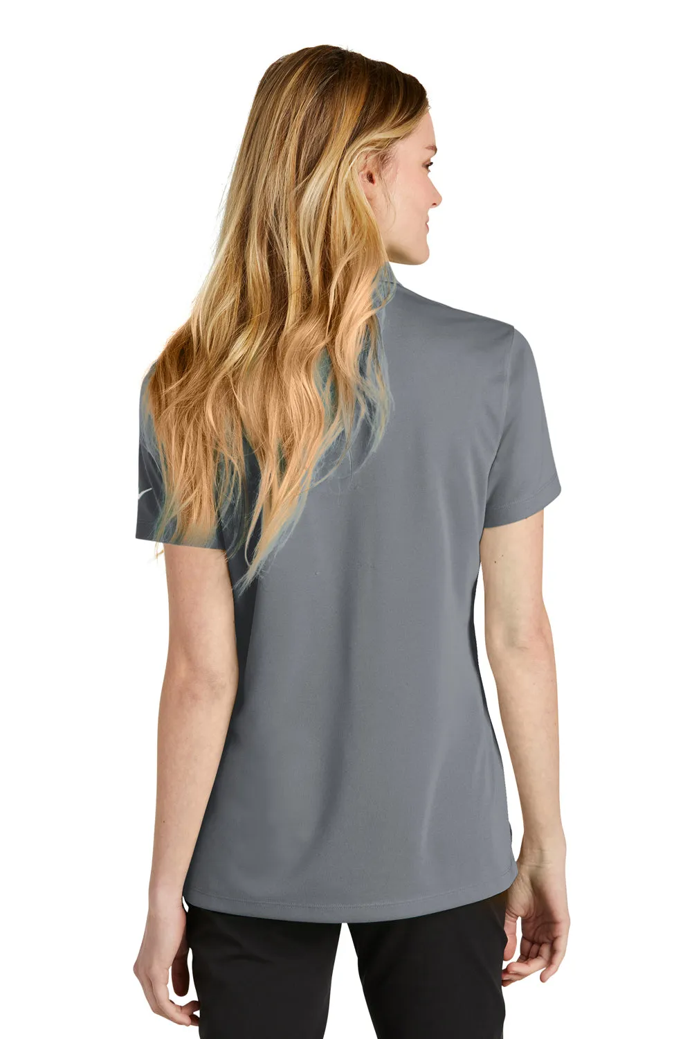 Nike Womens Dri-Fit Moisture Wicking Micro Pique 2.0 Short Sleeve Polo Shirt - Cool Grey