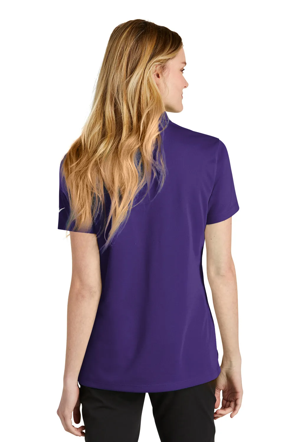 Nike Womens Dri-Fit Moisture Wicking Micro Pique 2.0 Short Sleeve Polo Shirt - Court Purple