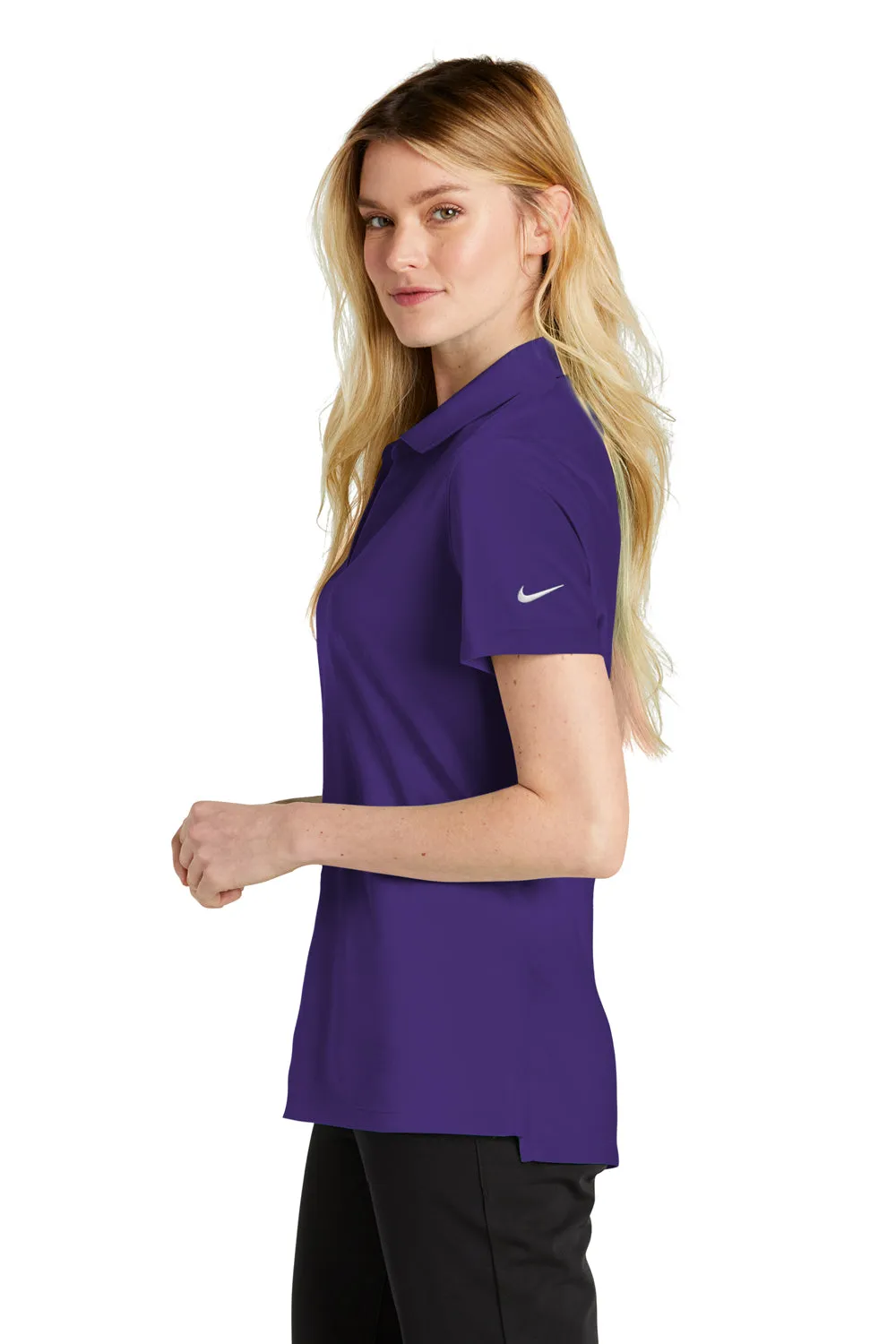 Nike Womens Dri-Fit Moisture Wicking Micro Pique 2.0 Short Sleeve Polo Shirt - Court Purple