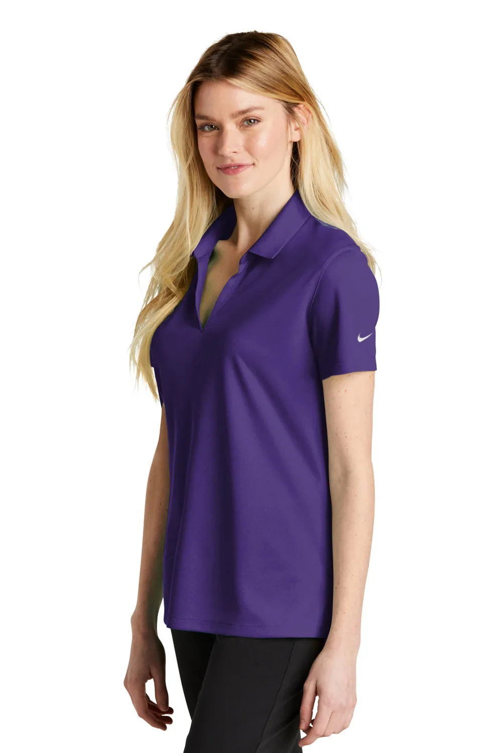 Nike Womens Dri-Fit Moisture Wicking Micro Pique 2.0 Short Sleeve Polo Shirt - Court Purple