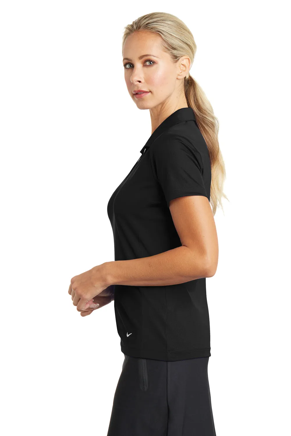 Nike Womens Dri-Fit Moisture Wicking Short Sleeve Polo Shirt - Black