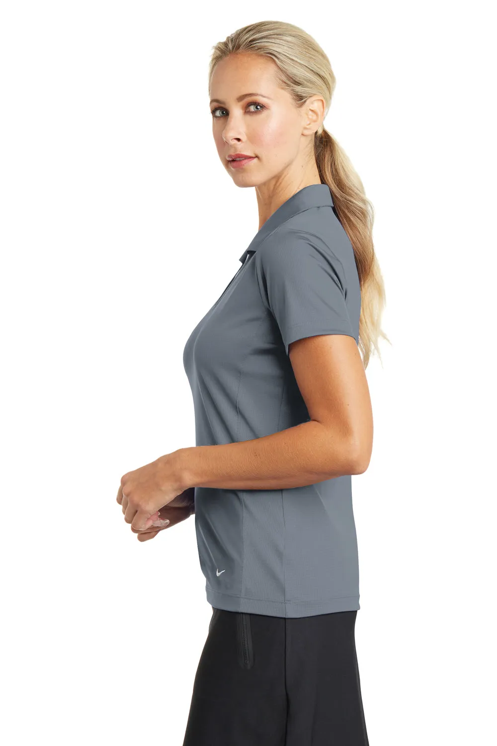 Nike Womens Dri-Fit Moisture Wicking Short Sleeve Polo Shirt - Cool Grey
