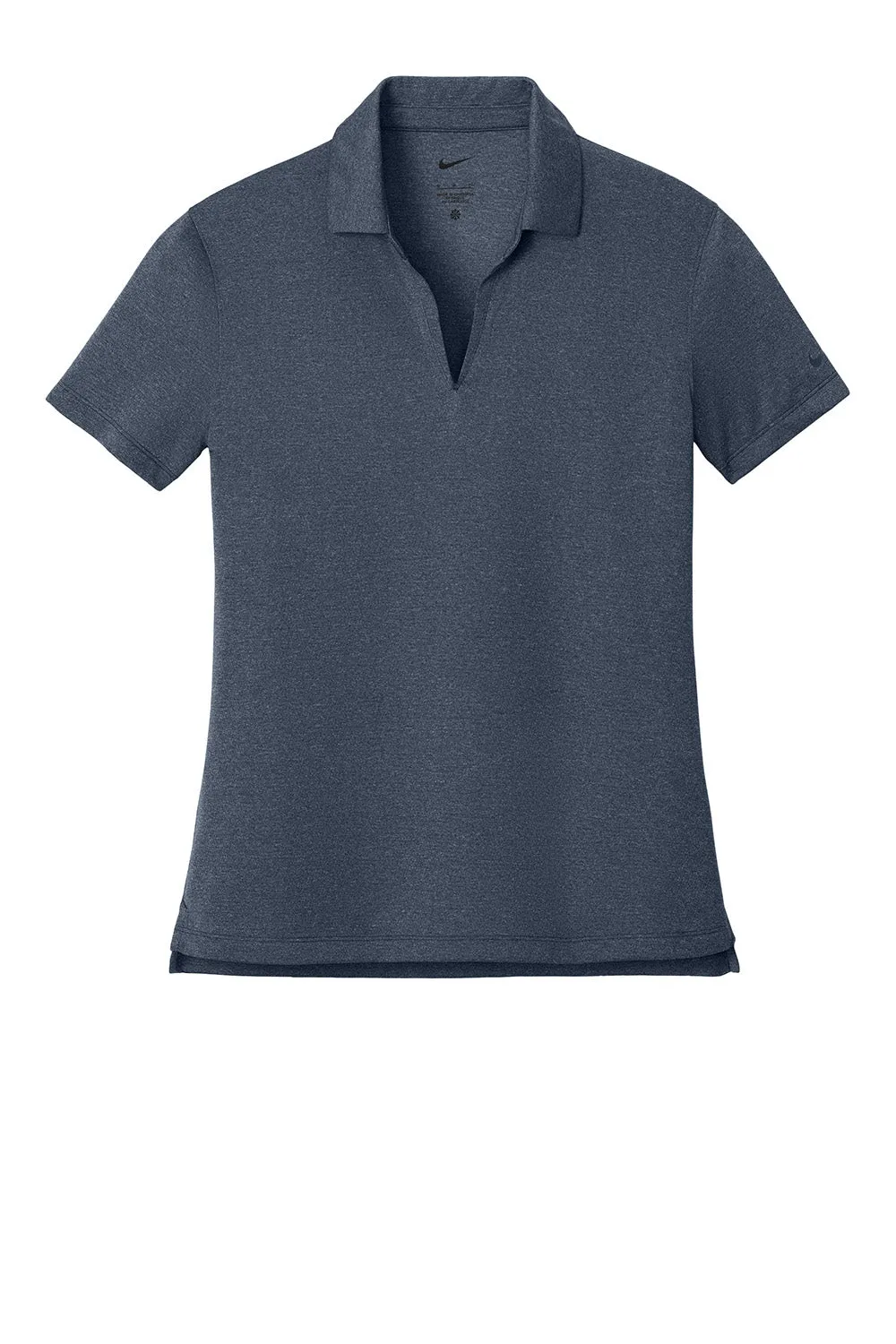 Nike Womens Dri-Fit Moisture Wicking Smooth Heather Short Sleeve Polo Shirt - Heather Navy Blue