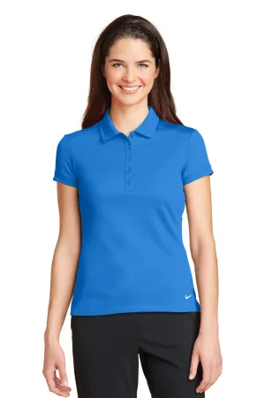 Nike Womens Icon Dri-Fit Moisture Wicking Short Sleeve Polo Shirt - Light Photo Blue