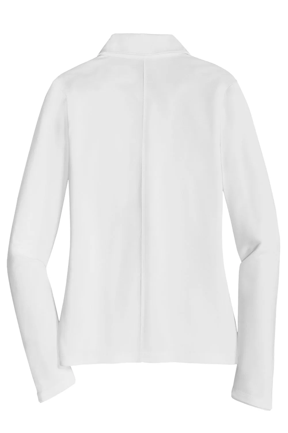 Nike Womens Stretch Tech Dri-Fit Moisture Wicking Long Sleeve Polo Shirt - White