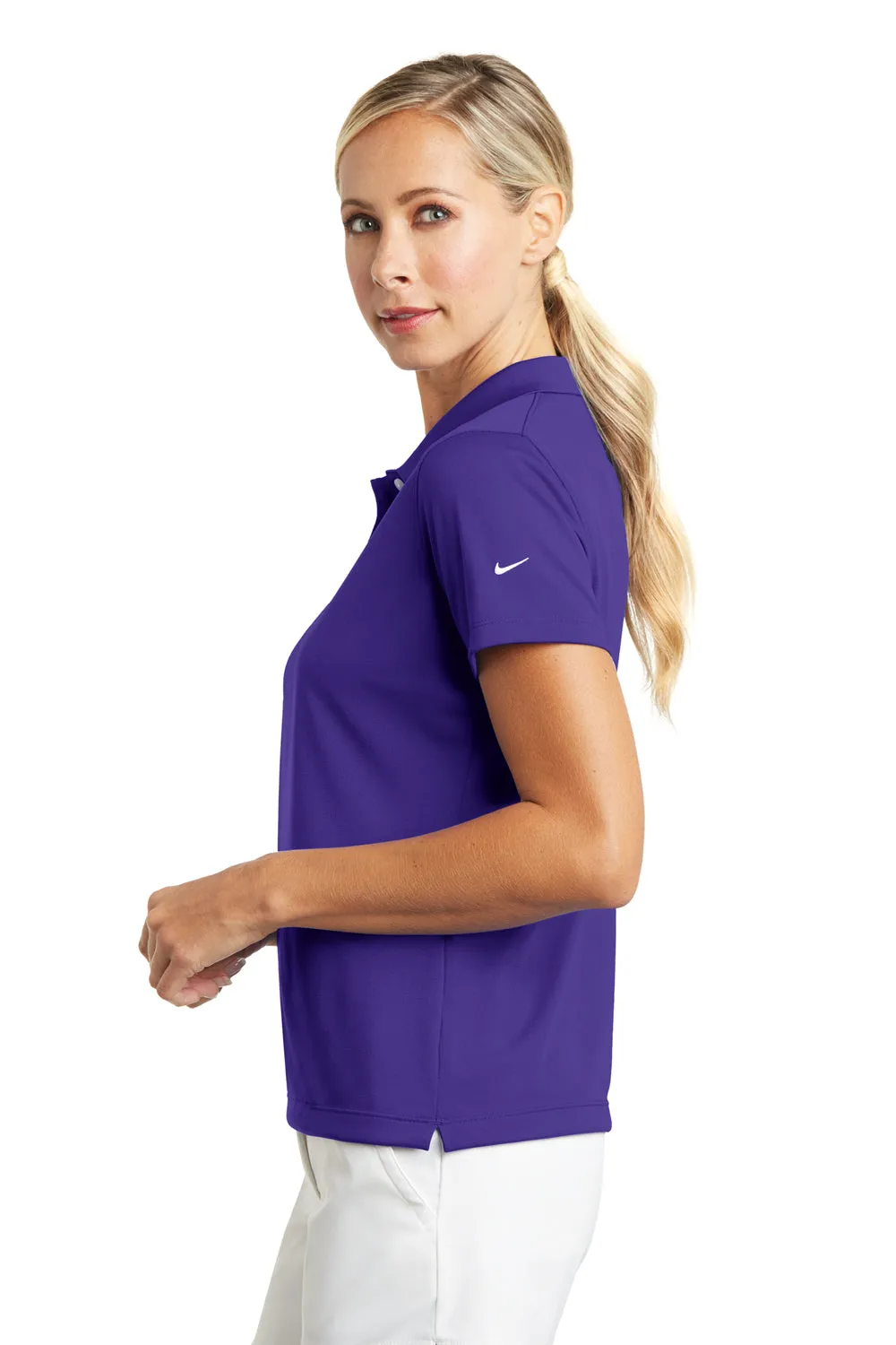 Nike Womens Tech Basic Dri-Fit Moisture Wicking Short Sleeve Polo Shirt - Varsity Purple