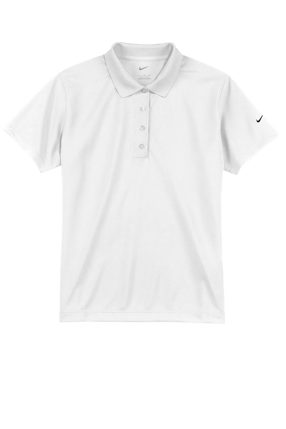 Nike Womens Tech Basic Dri-Fit Moisture Wicking Short Sleeve Polo Shirt - White